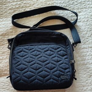 Lug Quilted Navy Messenger Bag